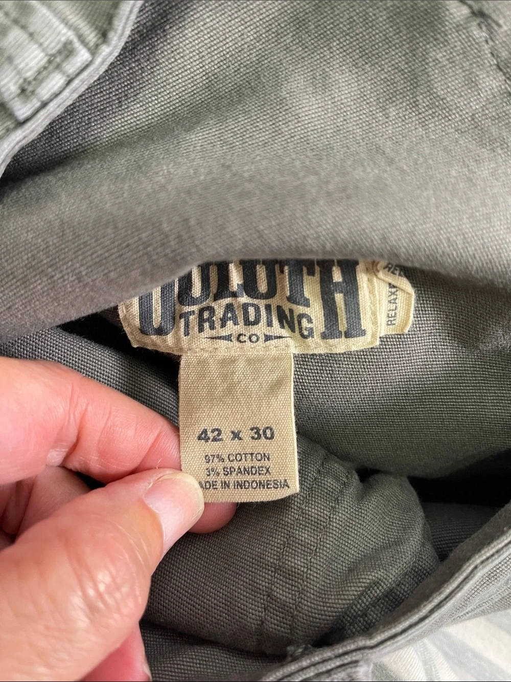 Duluth Trading Flex Fire Hose Relaxed Fit 5-Pocket Pants Mens 42x30 Gray Canvas